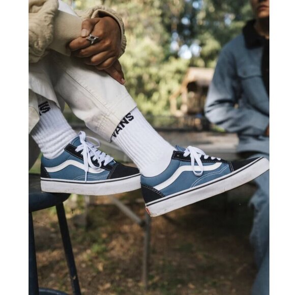 VANS X Kids of Immigrants Old Skool Lo Sneakers Suede Canvas Navy Blue Men's 10 - Picture 1 of 12